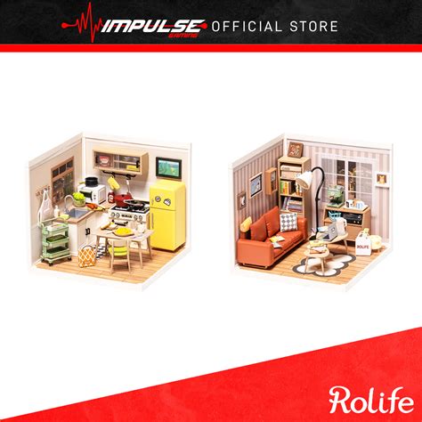 Robotime Rolife Diy Miniature House Kit Super Creator Cozy Living Lounge Happy Meals Kitchen