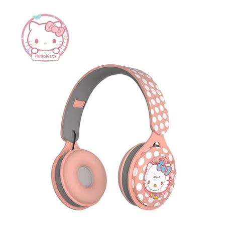 New Hello Kitty Cute Bluetooth Headphone Wireless Headsets Anime Cartoon Stereo Headset Earphone