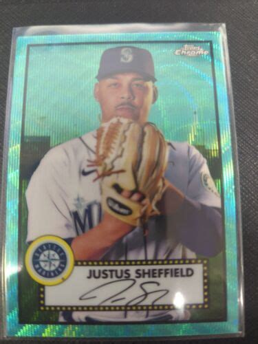 2021 Topps Chrome Platinum Aqua Wave Refractor Justus Sheffield EBay