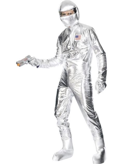 Mens Spaceman Costume Adult Astronaut Fancy Dress Space Man Nasa Outfit