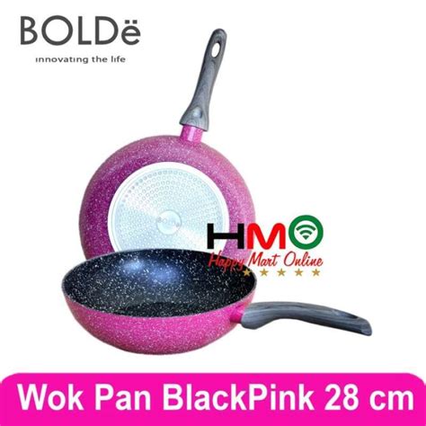 Jual Wok Pan Bolde 28CM Blackpink Panci Wajan Wok Granit 28 CM