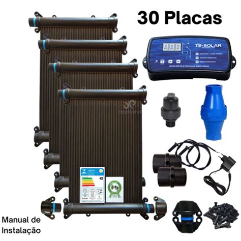 Kit Aquecedor Solar 30 Placas 3mt Para 38000 Litros Completo No Shoptime