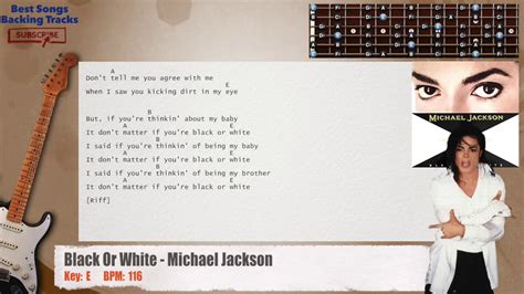 🎸 Black Or White Michael Jackson Guitar Backing Track With Chords And