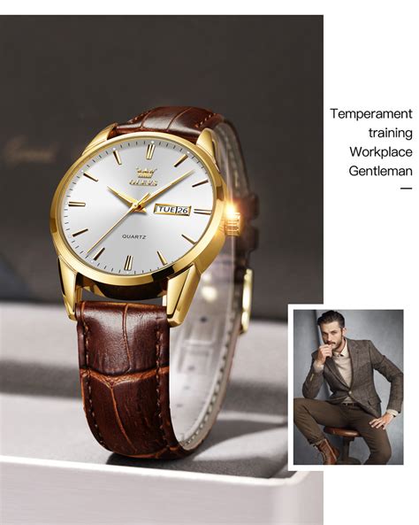 Olevs Watch For Men Waterproof Original Luminous Dual Time Accurate