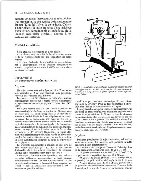 Mise Au Point D Une M Thode D Valuation De La Fonction Musculaire Du