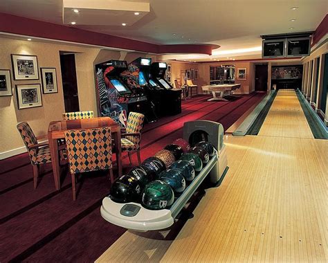 Eclectic Game Room With Bowling Alley