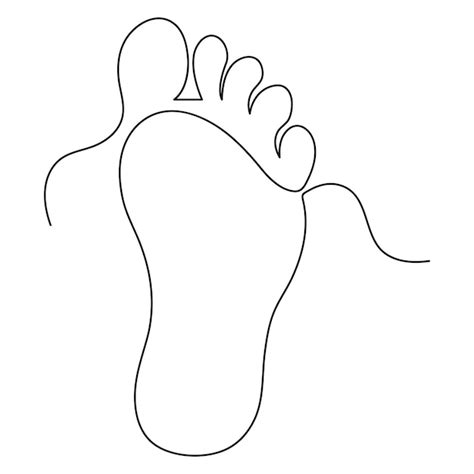 Premium Vector Bare Foot Continuous Single Line Art Drawing Of