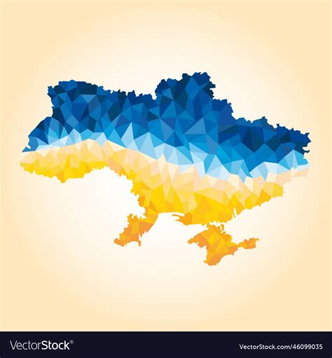 Polygonal Map Of Ukraine Royalty Free Vector Image