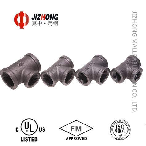 Manufacturer Npt Bspt Din Black Malleable Iron Pipe Fitting Tee China