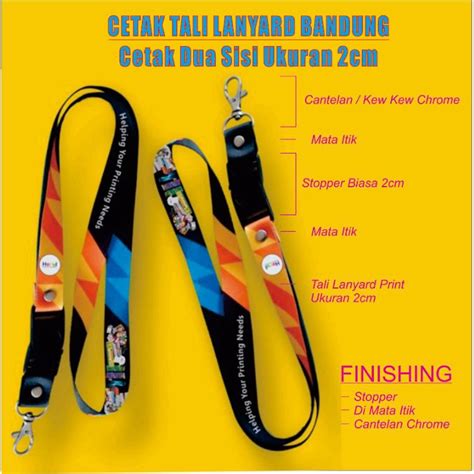 Jual Tali Lanyard Id Card Custome Printing Sublim 2 Cm 2sisi Cetak