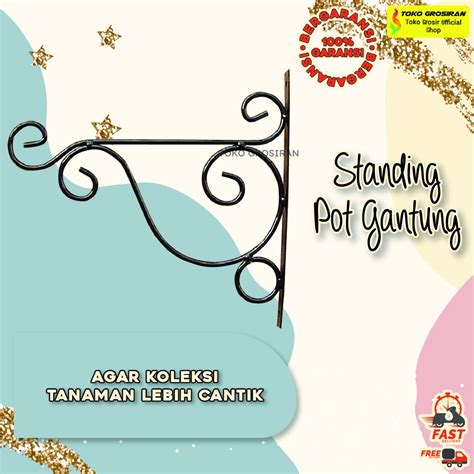 Jual Standing Gantung Rak Pot Bunga Gantung Standing Pot Dinding Pot