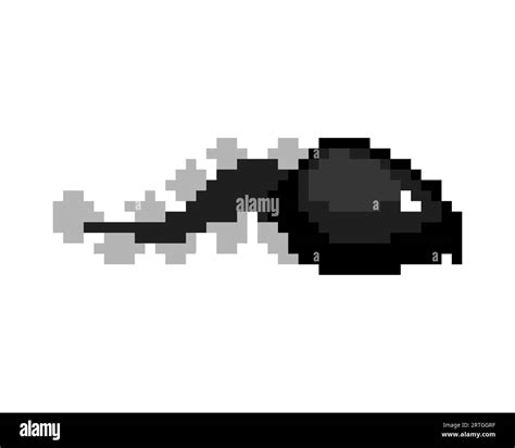 Tadpole Pixel Art 8 Bit Frog Larva Pixelated Vector Illustration