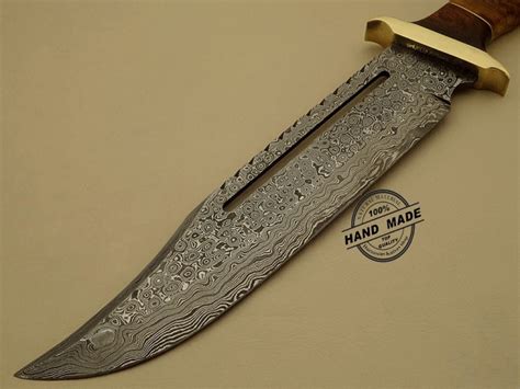 Best Damascus Rambo Bowie Knife Custom Handmade Damascus Steel