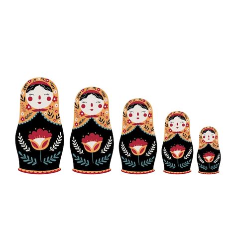 Premium Vector Matryoshka Russian Nesting Doll Traditional Russian