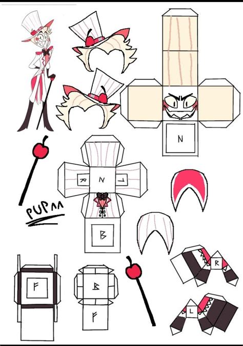 Papercraft Hazbin Hotel L Cifer In Paper Doll Template Paper