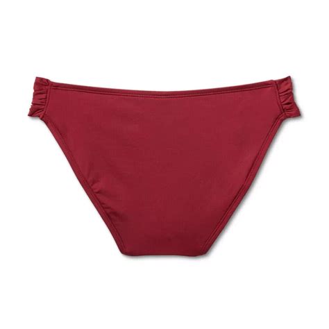 Kona Sol Women S Hipster Bikini Bottom Burgundy Side Tab Medium