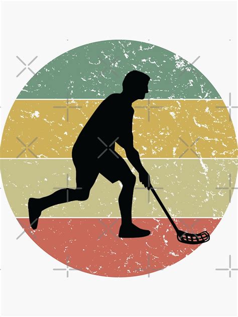 Retro Vintage Floorball Florbal Funny Floorball Hockey Sticker For