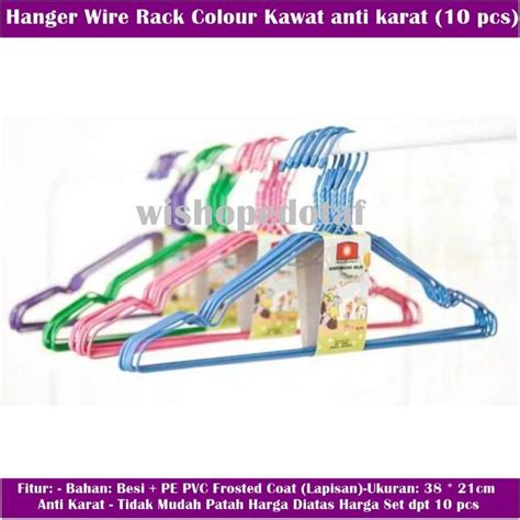 Gantungan Baju Hanger Kawat Coating Warna Lapis Anti Karat Pcs