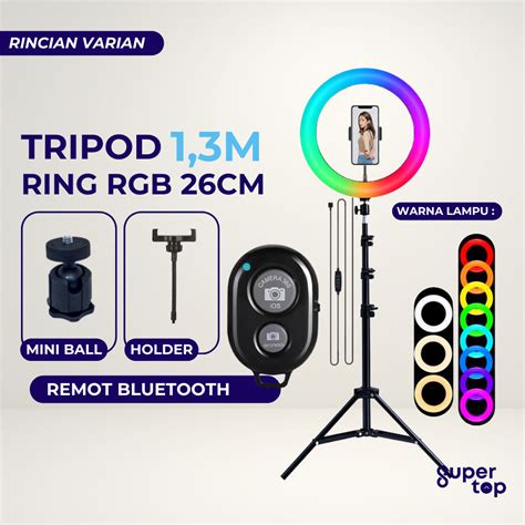 Jual Tripod Ringlight Plus Remot Bluetooth Selfie Tripod Hp 2 Meter