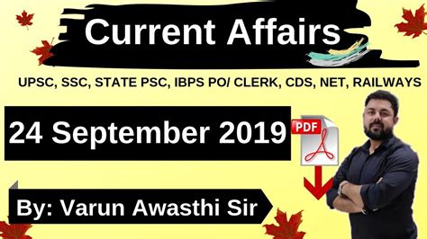 September Current Affairs Daily Current Affairs Upsc Ssc