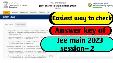 Jee Main Answer Key Kaise Dekhe How To Check Jee Main Answer Key