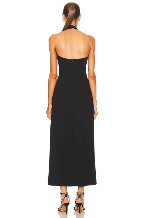 Magda Butrym Halter Neck Dress In Black Fwrd