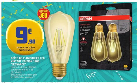 Promo Bo Te De Ampoules Led Vintage Edition Ledvance Chez E