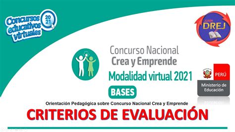 CRITERIOS A EVALUAR EN EL CONCURSO NACIONAL DE CREA Y EMPRENDE 2021