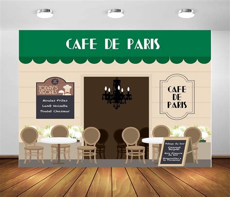 Amazon Beleco X Ft Fabric Paris Cafe Backdrop Cartoon Coffee