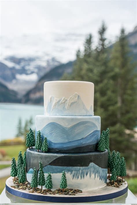 Unique Mountain Wedding Cake