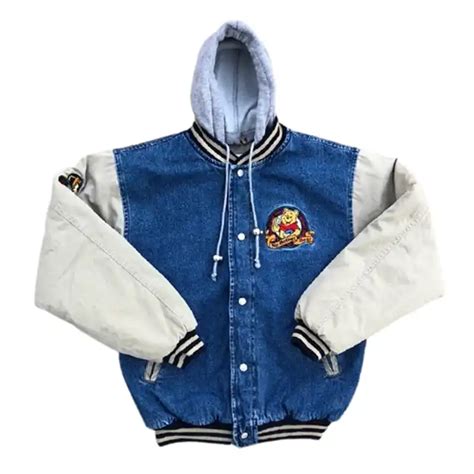 90s Xxxtentacion Winnie The Pooh Varsity Denim Jacket Jm