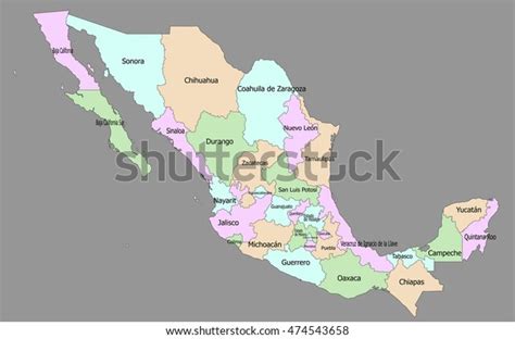 Highly Detailed Political Mexico Map