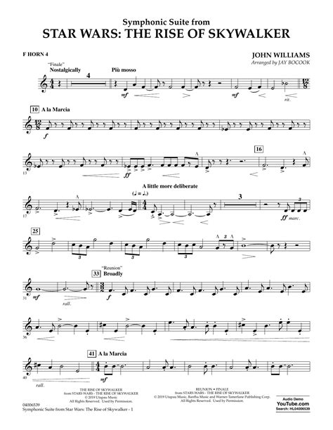 Symphonic Suite From Star Wars The Rise Of Skywalker Arr Bocook F