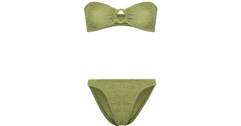 Hunza G Gloria Seersucker Bikini Set In Green Lyst