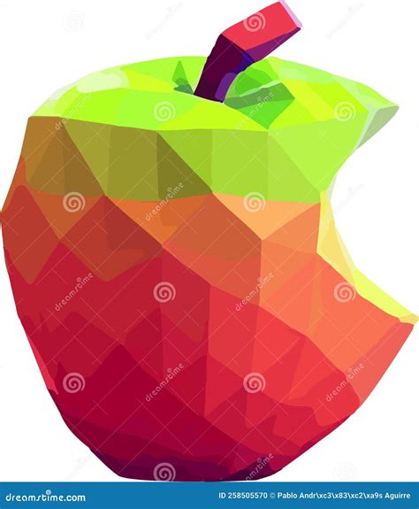 Polygon Apple Low Poly Apple Stock Vector Illustration Of Food