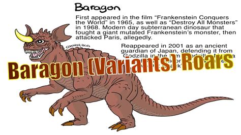 Baragon (Variants) Roars [Custom] - YouTube