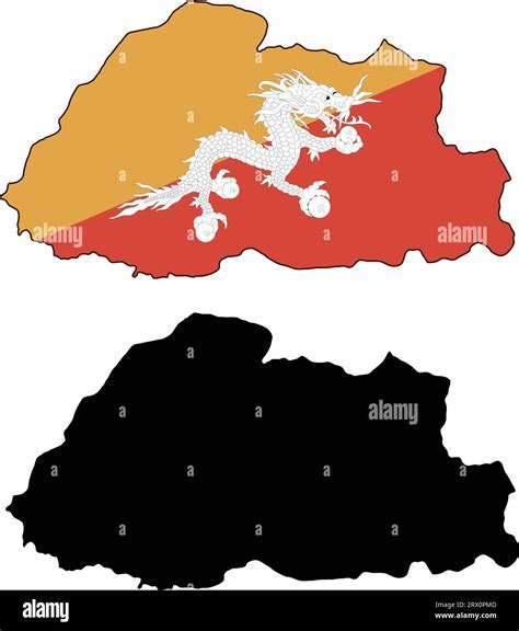 Layered Editable Vector Illustration Country Map Of Bhutan Which