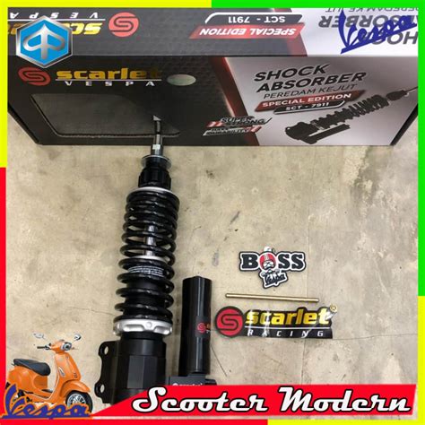 Jual Shock Tabung Scarlet Black Front Vespa S LX LXV Vespa Matic