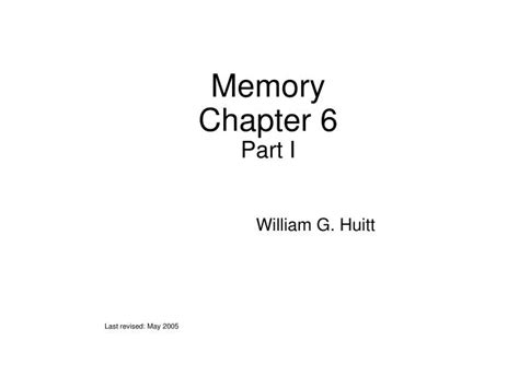 Ppt Memory Chapter 6 Part I Powerpoint Presentation Free Download