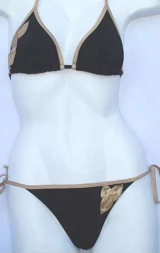 Bikini Malla Conjunto Corpiño Triangulo Y Bombacha Vedetina