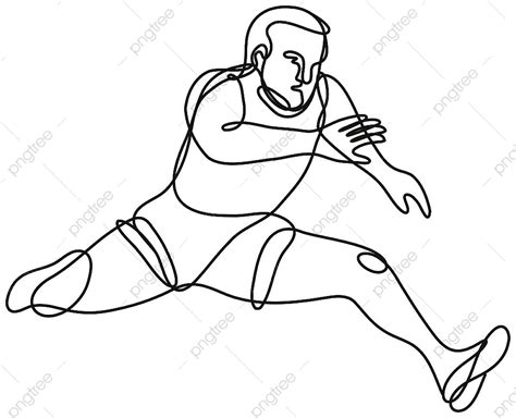 Continuous Line Drawing Illustration Of A Track And Field Athlete