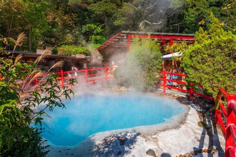 Kamado Jigoku Hot Spring In Beppu Oita The Town Is Famous For Its Onsen Hot Springs Stock