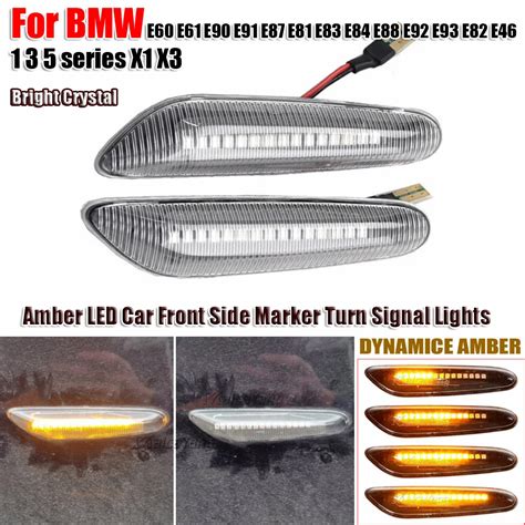 Sequential Flashing Led Turn Signal Side Marker Light Blinker For Bmw