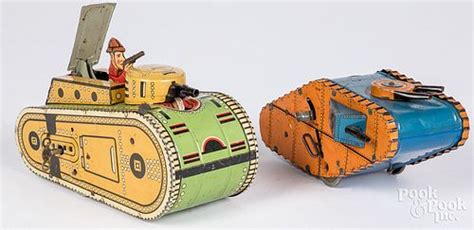 Two Marx Tin Lithograph Wind Up Tanks Sold At Auction On 6th December