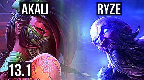 AKALI Vs RYZE MID 15 2 8 Legendary 600 Games 900K Mastery KR