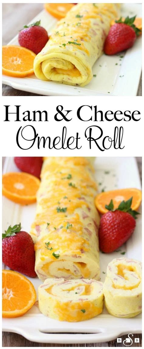 Ham And Cheese Omelet Roll Butter With A Side Of Bread