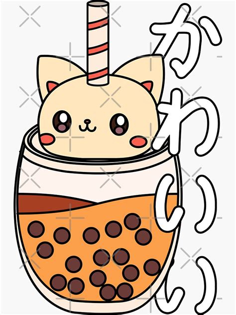 Cat Boba Tea Bubble Tea Anime Kawaii Sticker For Sale By Killiuminati