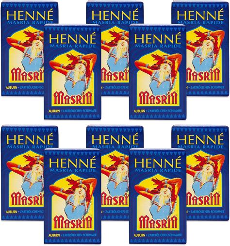 10x Henne Masria Henne Rapid Rouge Ardent 90 G Amazonfr Beauté