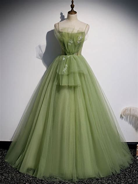 Green Tulle Long Prom Dress Green Tulle Formal Dresspl4642 On Luulla