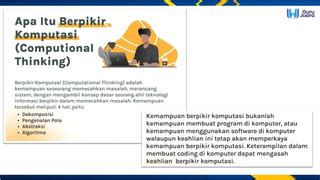 Implementasi Keterampilan Berpikir Komputasi Computational Thinking